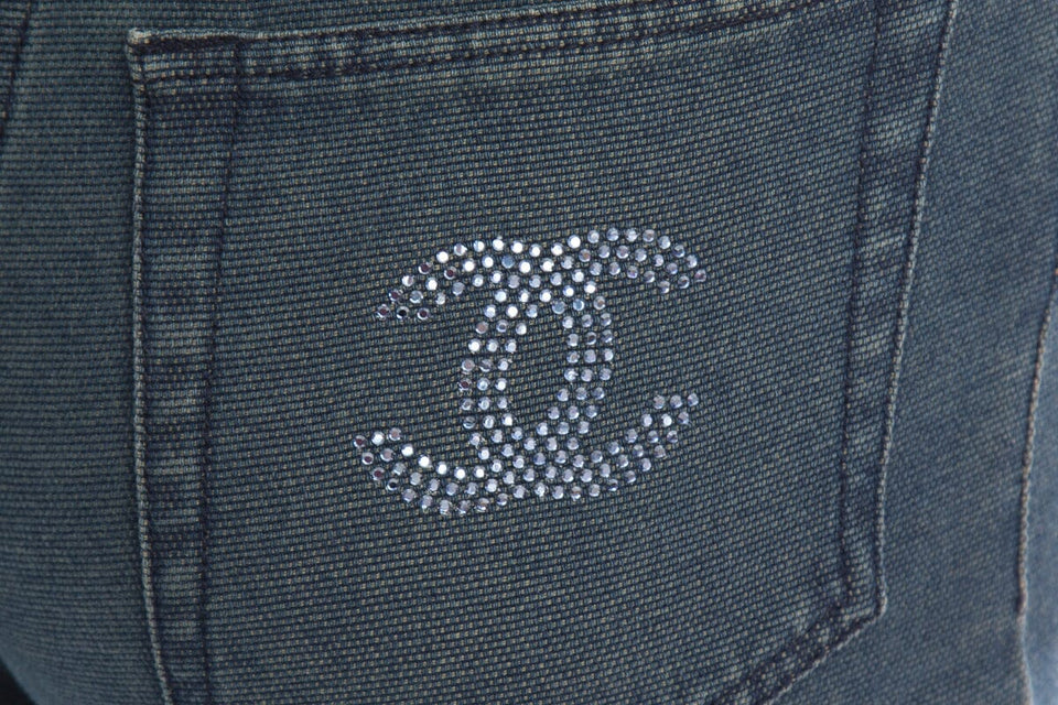 Chanel Blue CC Detail Jeans SZ 34