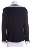 Chanel Navy Tweed Stripe Detail Blazer SZ 46 NWT