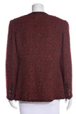 Chanel Red/Black Metallic Fantasy Tweed Blazer SZ 48
