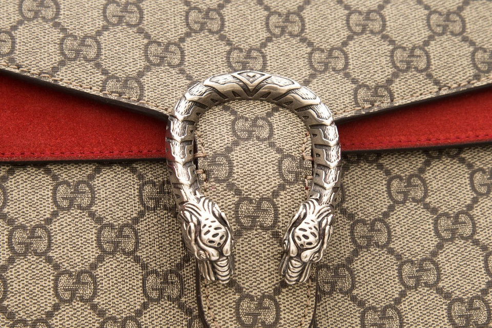 Gucci Dionysus Monogram and Red Suede Crossbody