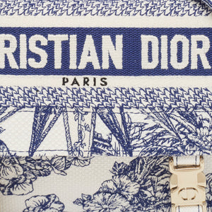 Dior Navy Blue/white Embroidery Canvas Diorcamp Bag