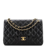 CHANEL Classic Double Flap Bag Quilted Lambskin Jumbo