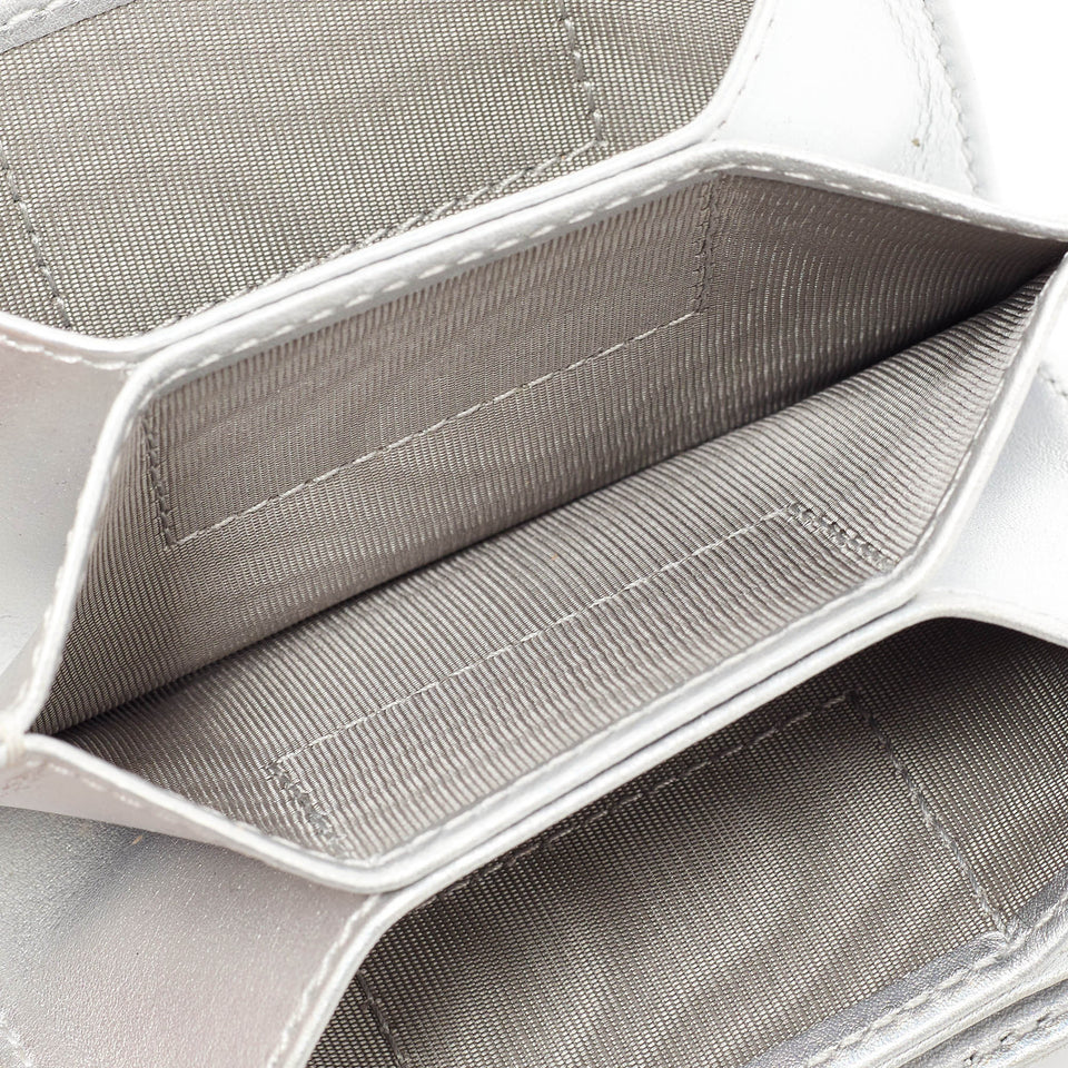 Dior Silver Cannage Leather Lady Dior 5 Gusset Card Holder..
