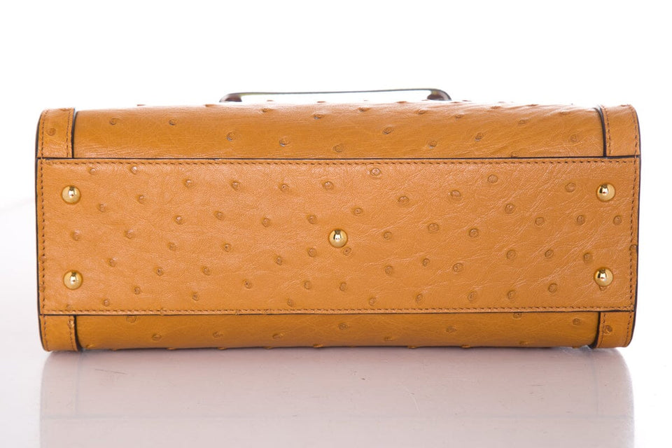 Gucci Mini Diana Tan Ostrich Handbag NWT