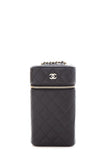 Chanel 2020 Black Caviar Quilted Phone Case On Chain Handbag