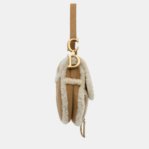 Dior Brown Shearling Saddle Bag
