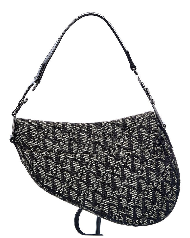 Dior Black Trotter Canvas Saddle Bag