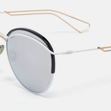 Dior White/grey Mirrored Diorround Aviator Sunglasses