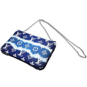 Louis Vuitton Double Zip  Canvas Clutch Bag