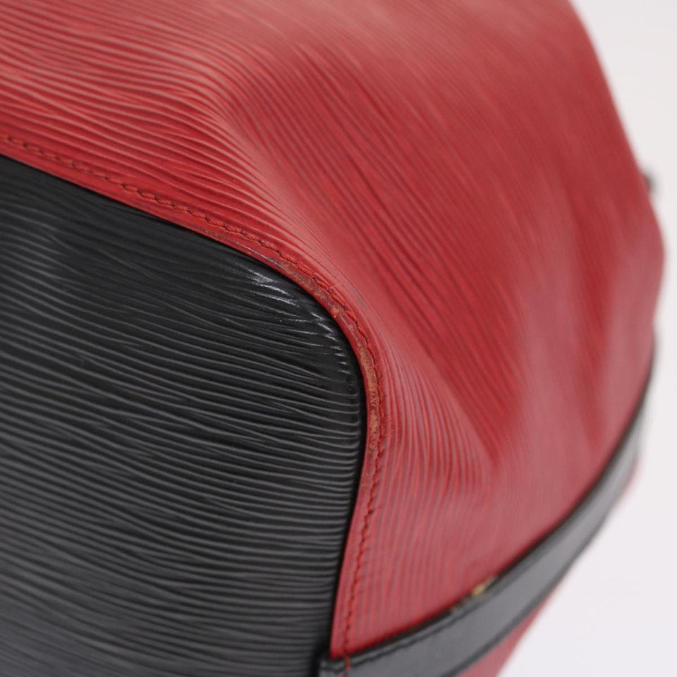 LOUIS VUITTON Epi Petit Noe Shoulder Bag Bicolor Black Red M44172 LV  50070