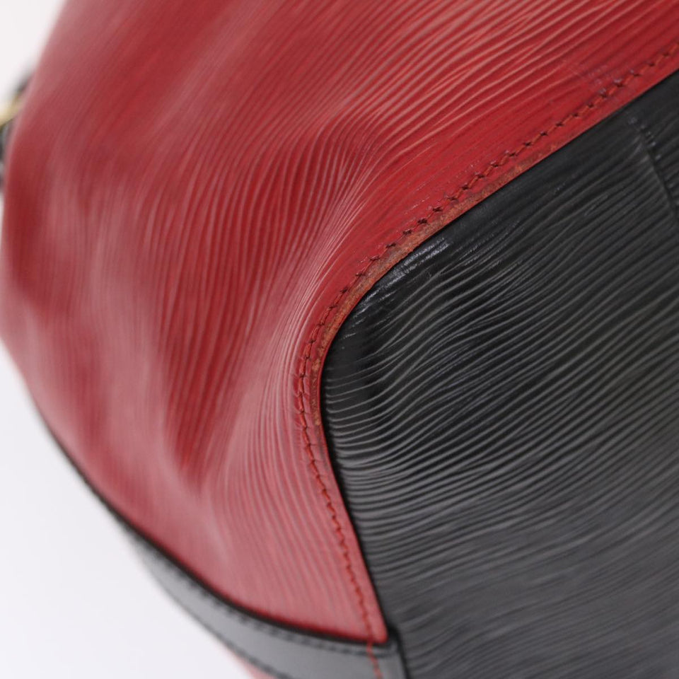 LOUIS VUITTON Epi Petit Noe Shoulder Bag Bicolor Black Red M44172 LV  50070