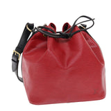 LOUIS VUITTON Epi Petit Noe Shoulder Bag Bicolor Black Red M44172 LV  50070