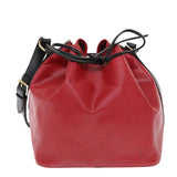 LOUIS VUITTON Epi Petit Noe Shoulder Bag Bicolor Black Red M44172 LV  50070