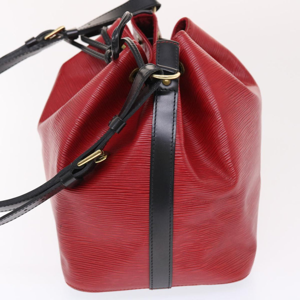 LOUIS VUITTON Epi Petit Noe Shoulder Bag Bicolor Black Red M44172 LV  50070