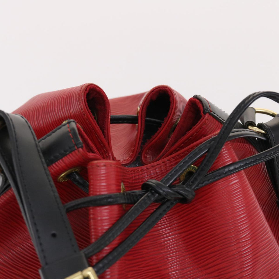 LOUIS VUITTON Epi Petit Noe Shoulder Bag Bicolor Black Red M44172 LV  50070
