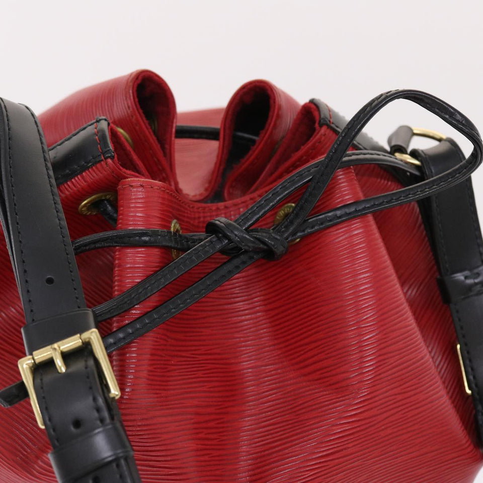 LOUIS VUITTON Epi Petit Noe Shoulder Bag Bicolor Black Red M44172 LV  50070