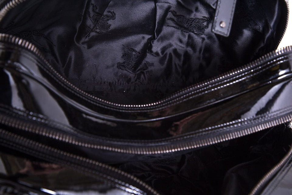 Burberry Brit KNIGHT Black Perforated Patent Duffle