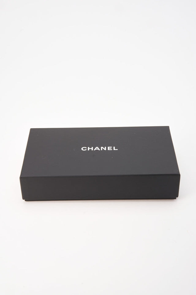 Chanel Black Caviar Leather Wallet With Chanel Box