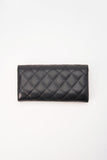 Chanel Black Caviar Leather Wallet With Chanel Box