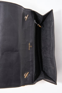 Chanel Black Lambskin Leather Wallet On Chain
