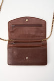 Vintage Chanel Brown Caviar Leather Wallet On Chain