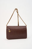 Vintage Chanel Brown Caviar Leather Wallet On Chain