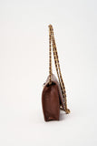 Vintage Chanel Brown Caviar Leather Wallet On Chain
