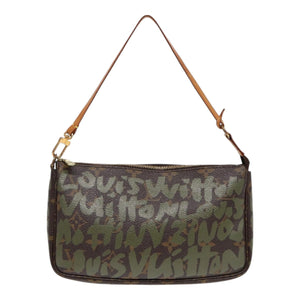 Louis Vuitton Pochette Accessoire  Canvas Clutch Bag
