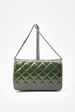 Chanel Patent Green Leather Wallet On Chain