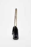 Vintage Chanel Classic Double Flap Bag Medium Black Patent Leather With 24K Gold Plated Hardware