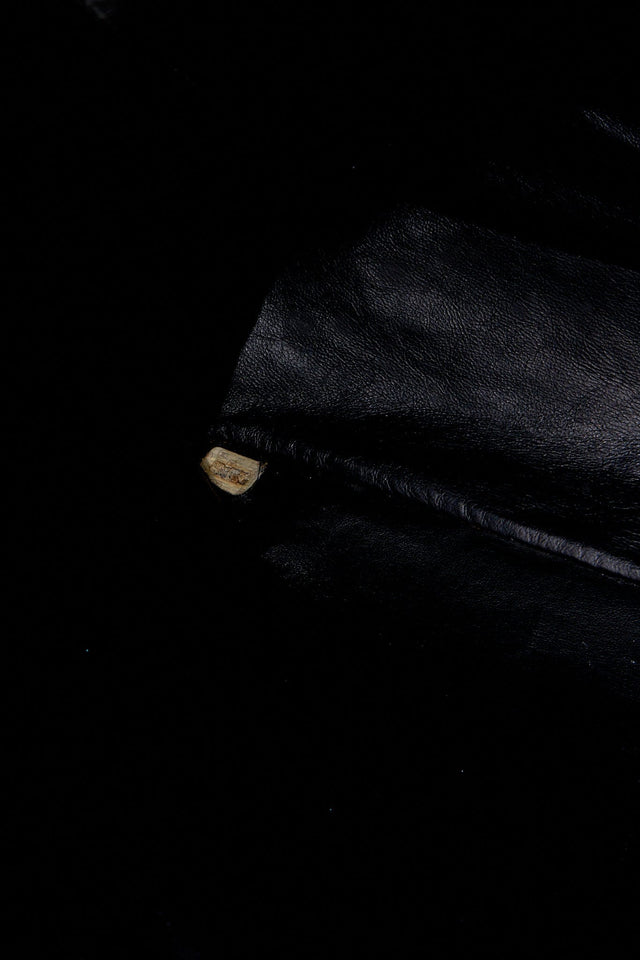 Vintage Chanel Black Leather Tote Bag with Chunky Gold Hardware