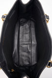 Vintage Chanel Black Leather Tote Bag with Chunky Gold Hardware