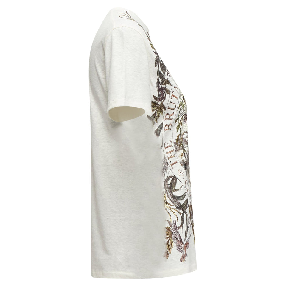 Christian Dior Cotton Linen Brutal Journey Of The Heart Crew Tshirt