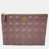 Christian Mauve Leather Cannage Caro Daily Clutch