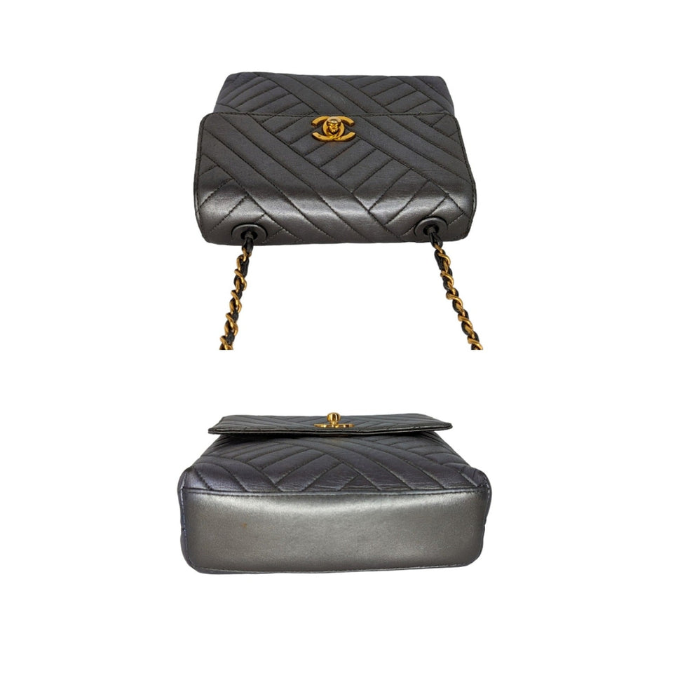 Chanel bag Vintage Chevron Quilted Square Flap Bag