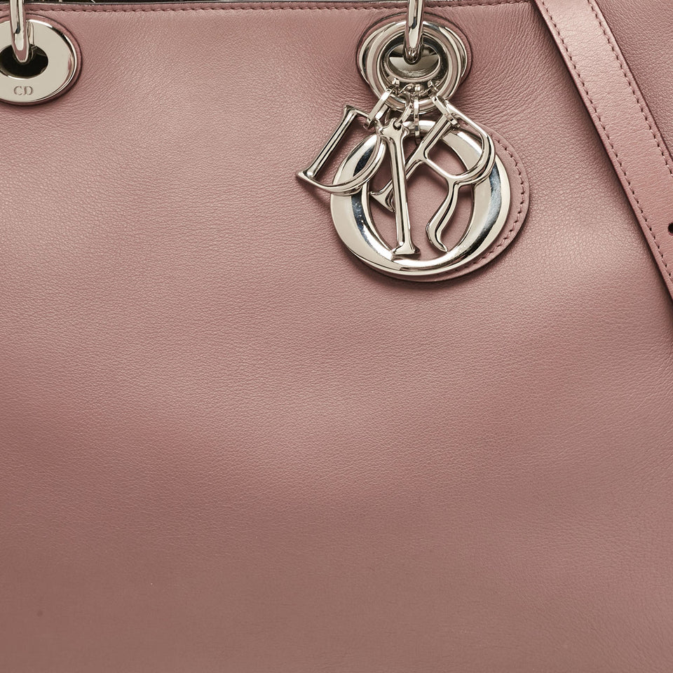 Dior Old Rose Leather Large Diorissimo Shopper Tote