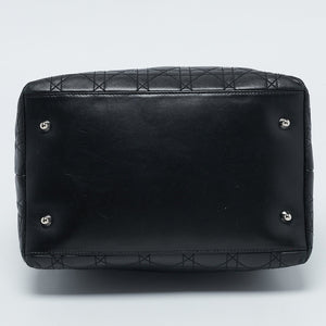 Dior Black Cannage Quilted Leather Soft Lady Dior Tote