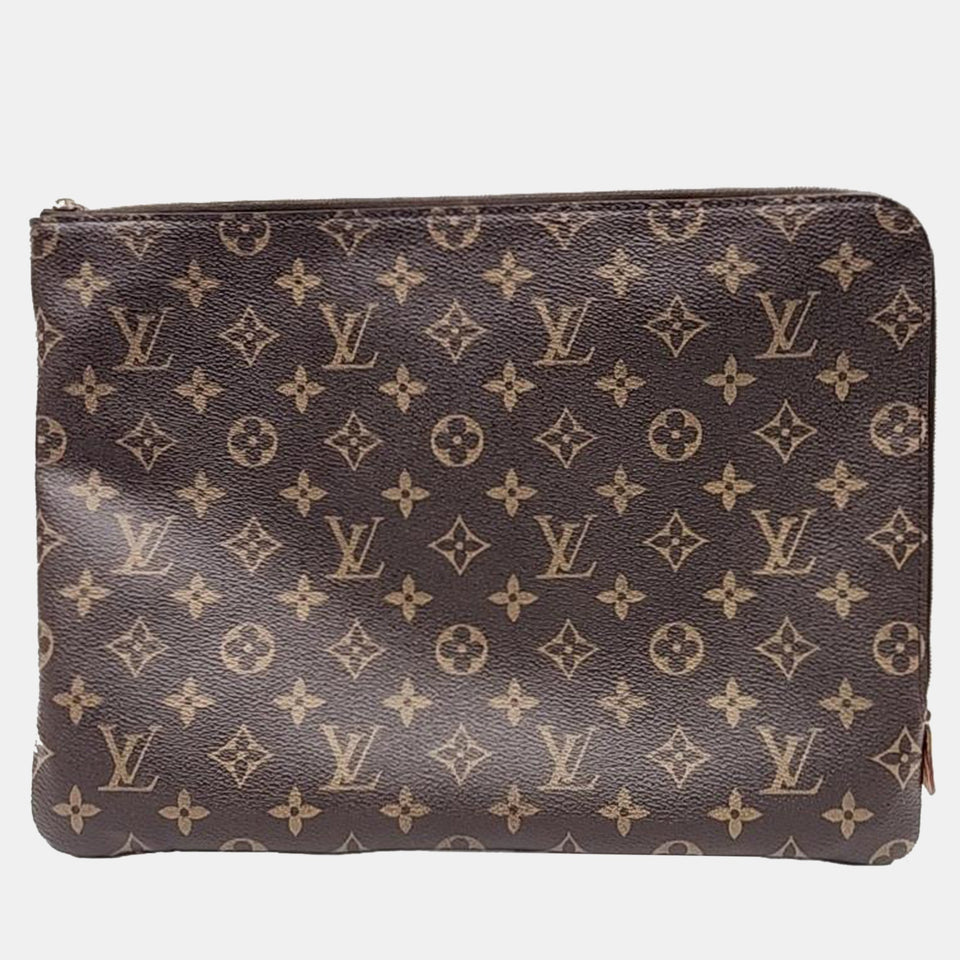 Brown Monogram Canvas Etui Voyage MM Clutch