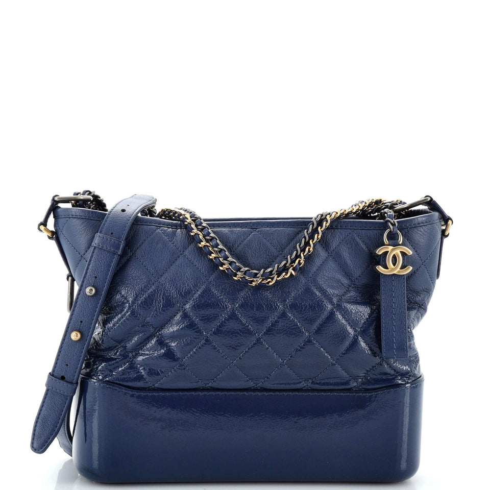 CHANEL Gabrielle Hobo Quilted Goatskin and Patent Medium