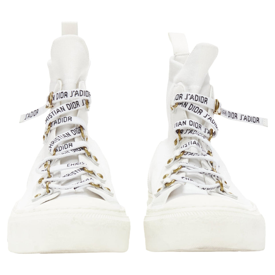 Christian Dior Walk'N'Dior sock knit logo lace high top sneakers