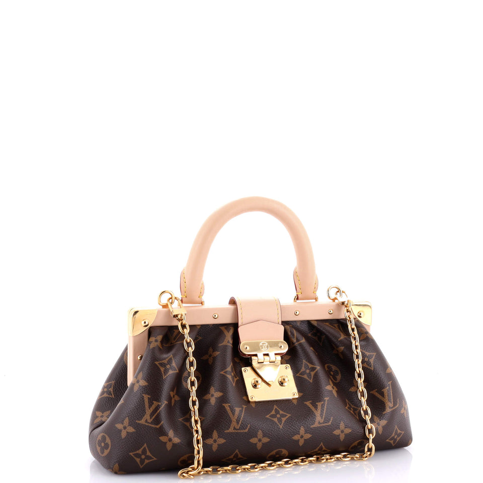 Monogram Top Handle Frame Clutch Monogram Canvas