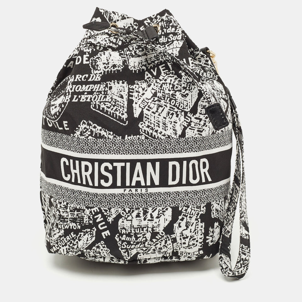 Black/White Plan De Paris Nylon Diortravel Pouch