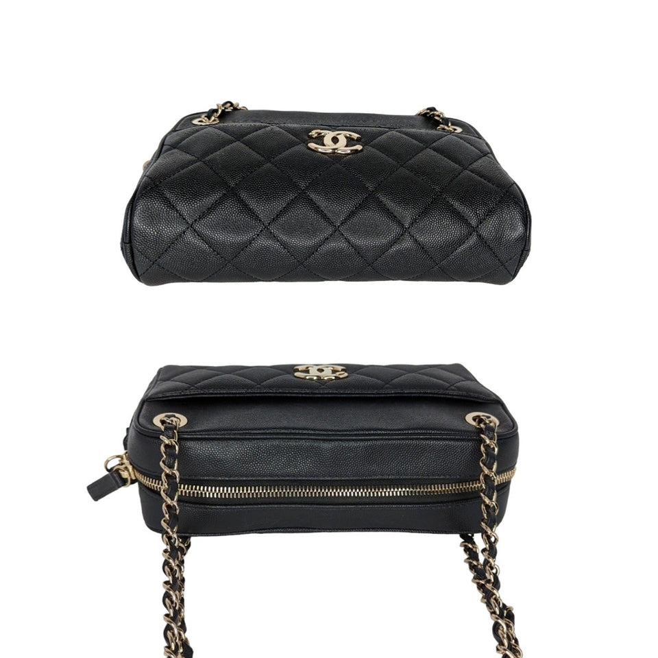 Chanel bags Black Caviar Quilted Small In & Out Camera Case