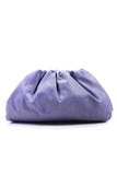 Bottega Veneta Womens The Pouch Hinged Clutch Handbag Purple Leather