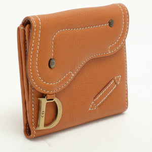 Dior Tan Leather Saddle Bifold Wallet