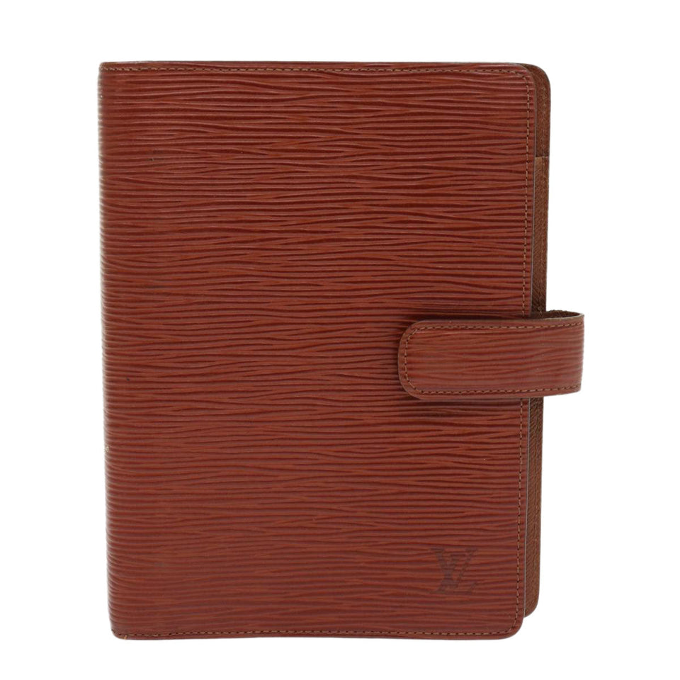 LOUIS VUITTON Epi Agenda MM Day Planner Cover Brown R20043 LV Auth 54212