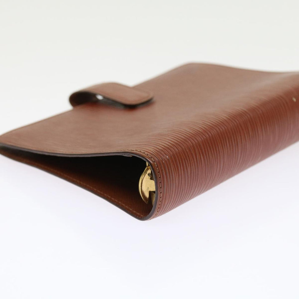 LOUIS VUITTON Epi Agenda MM Day Planner Cover Brown R20043 LV Auth 54212