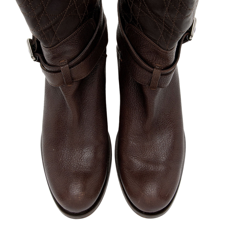 Dior Leather Cannage Roadior Boots