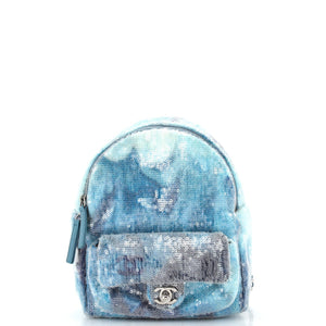 CHANEL Waterfall Backpack Sequins with Leather Mini