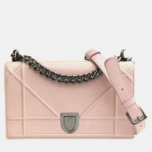 Pink Leather Small Diorama Shoulder Bag
